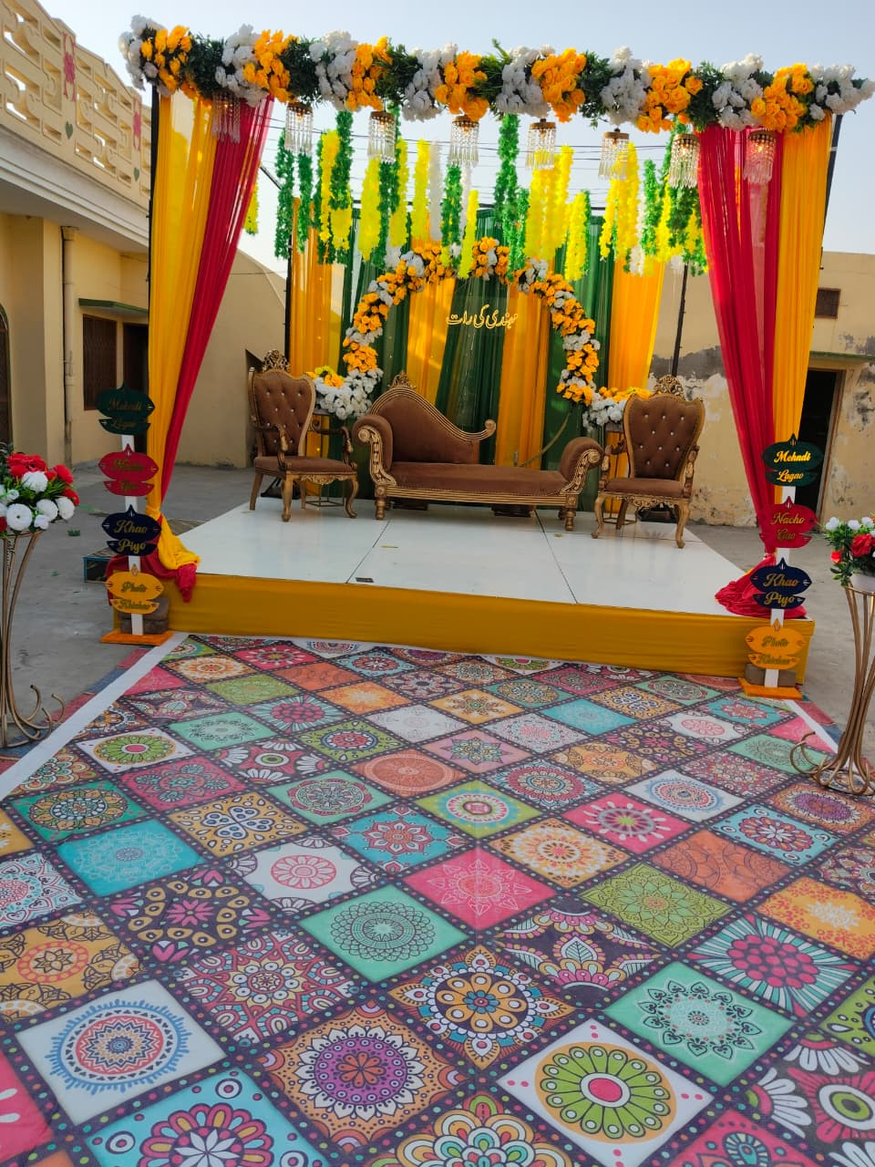 SH Events Planner mehndi stage setup