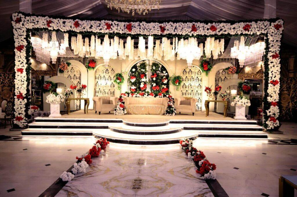 Wedding decoration reception stage